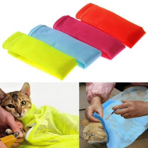 Grooming bag cat bags bath bags fitted mesh bag cat clean pet supplies on sale - Candy colors Multifunctional cat